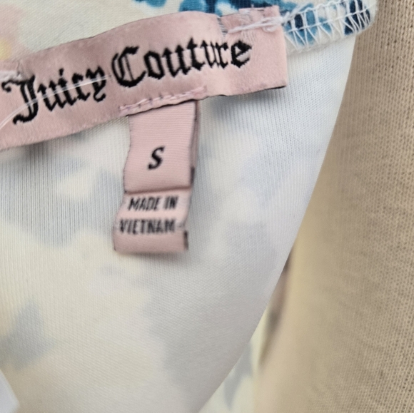 JUICY COUTURE Floral Yellow/ Blue/black Dress with Studded Gem Collar. Size S - Picture 11 of 16